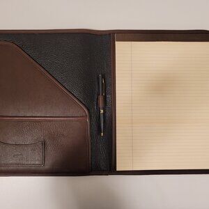Coach Leather Writing Portfolio - Mahagony - Holds 8.5 x11.5 Pad, Pen, Cards
